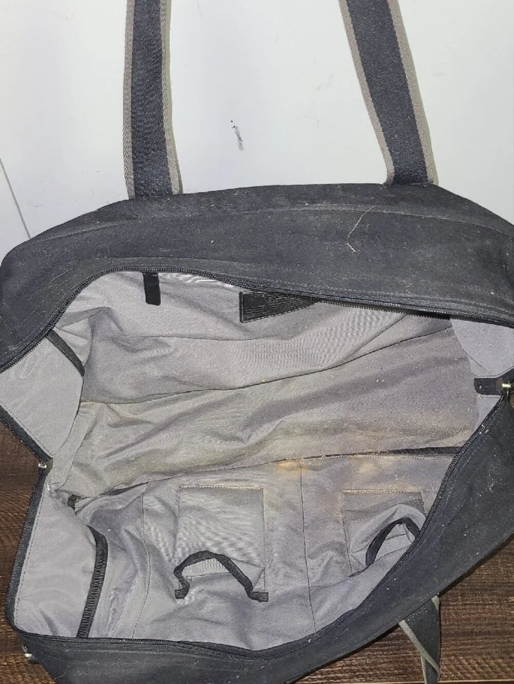 Coach Black Canvas Duffel Bag with Contrast Trim